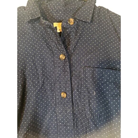 J. Crew Navy Blue & White Polka Dot Short Sleeve Collared Preppy Dress Women Med - Picture 4 of 9
